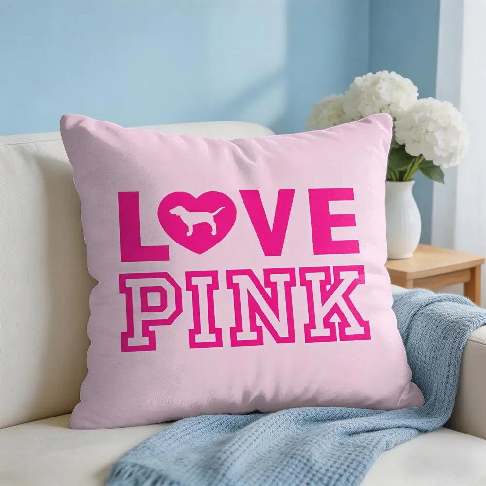 Love Pink Kissenbezug, weicher, kurzer Plüsch, doppelseitiger Druck, Heimdekoration, maschinenwaschbarer Kissenbezug, Geschenk – Detail 6