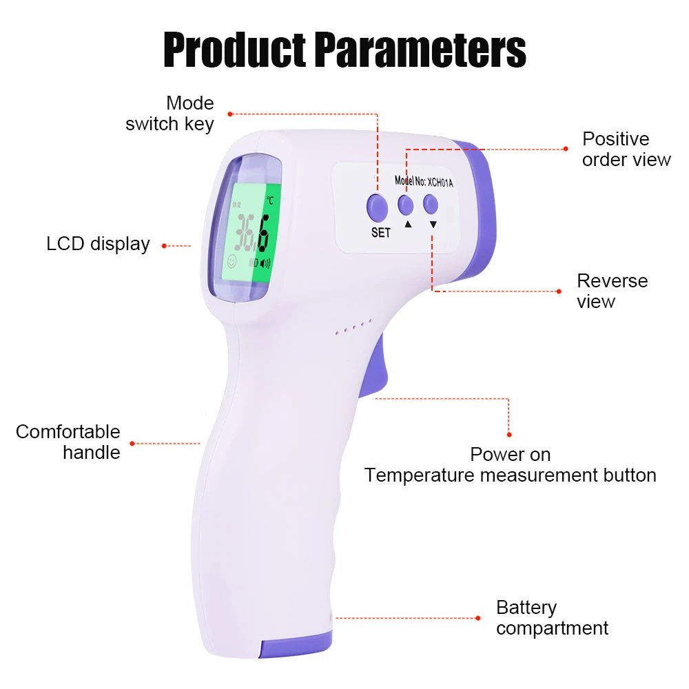 Forehead Digital Thermometer Non Contact Infrared Medical Thermometer Body Temperature Fever Measure Tool for Baby Adults