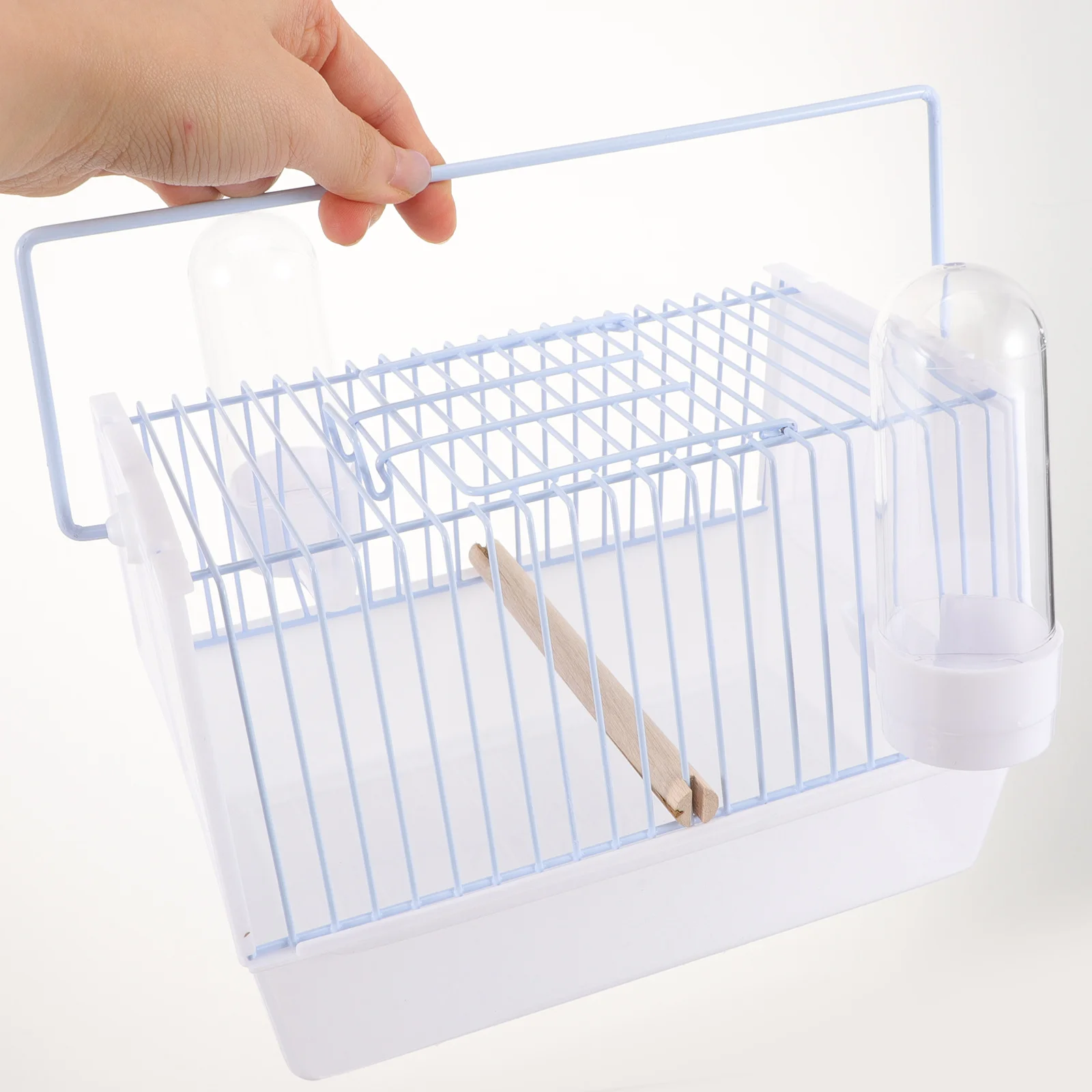 

1Set Portable Bird Carrier Metal Wire Parrot Cage Breathable Outdoor Pet Bird Carrying Cage Travel Case with Handle