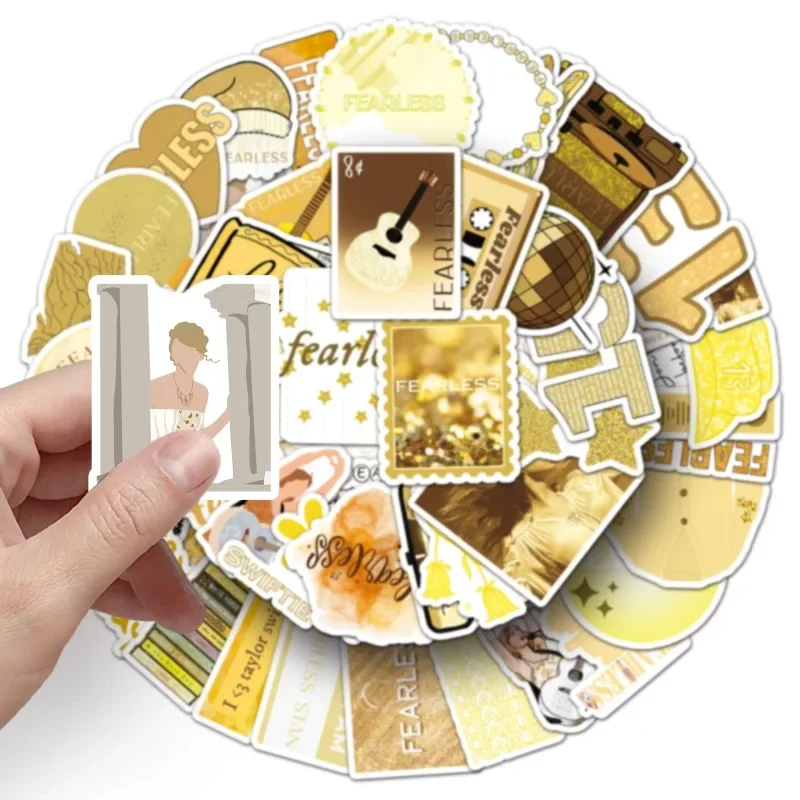 10/30/50Pcs Female Singer New Album FEARLESS Lyrics Stickers Decal Laptop Phone Guitar Skateboard Decorative Sticker Toys