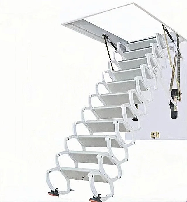 Customized Steel Electric Attic Ladder with Handrail, Telescopic Loft Stairs for Convenient Access