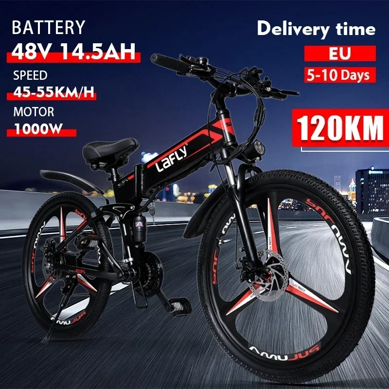 LAFLY R3 1000W National Standard Electric Bicycle Folding 48V Iithium Assisted Mountain Electric Bike Cross-Country 26inch Ebike