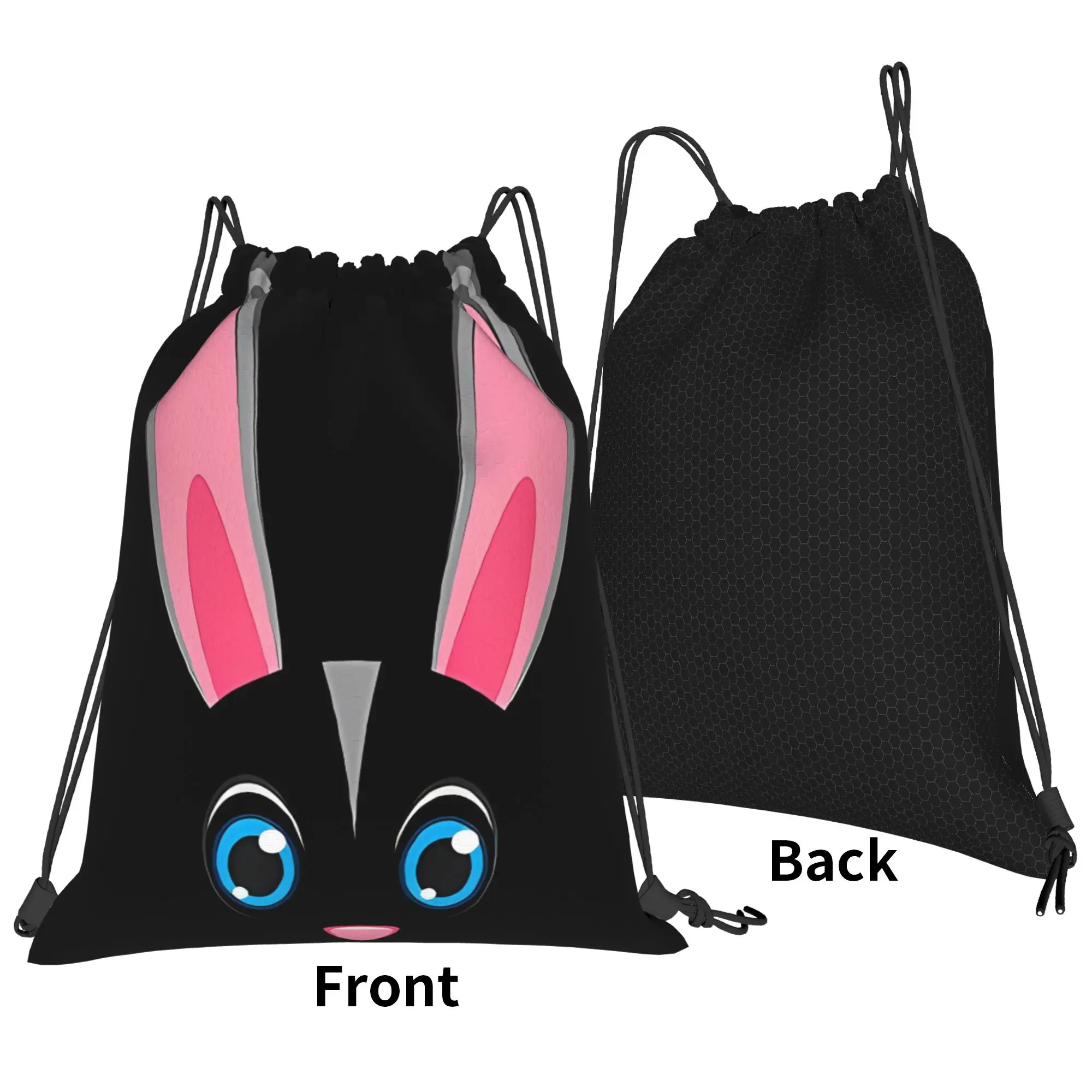 Kawaii Rabbit Halloween Costume Animal Face Portable Sports Riding Gym Drawstring cute gift Storage Backpacks