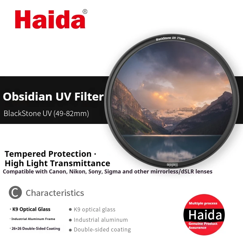 

Haida UV Protective Lens with Double-Sided Multi-Layer Coating Waterproof and Oil-Resistant