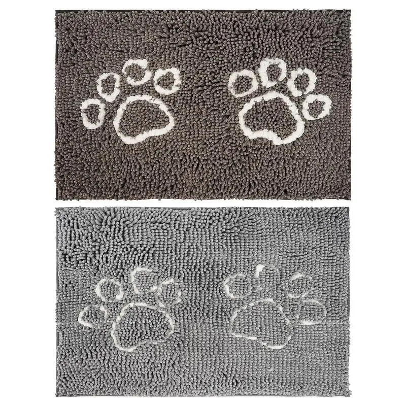 Door Mat Dog Paws Non-Slip Washable Mat Low-Profile Entryway Rug Dirt Trapper Washable Mat For Inside Floor Wet Shoes And Paws