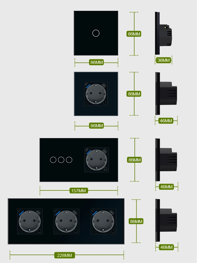 

Переключатель Wi-Fi, двойные тройные умные розетки с таймером USB Type-C, поддержка Tuya Alexa, 220 В, нужен нейтральный провод, ЕС 16 А