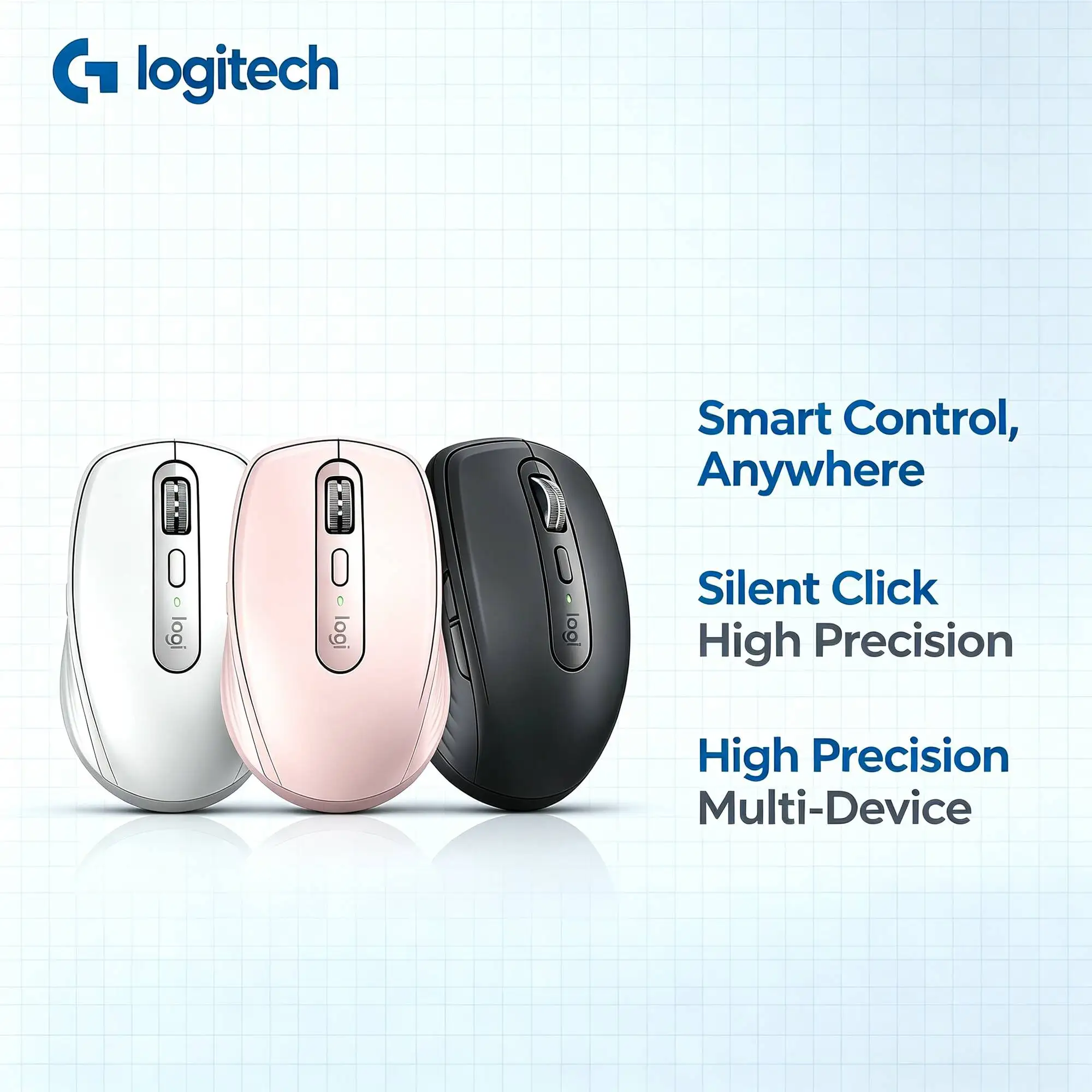 Logitech MX Anywhere 3S Bluetooth Wireless Mouse, Silent Click, Rechargeable Battery, Travel Ready Mice