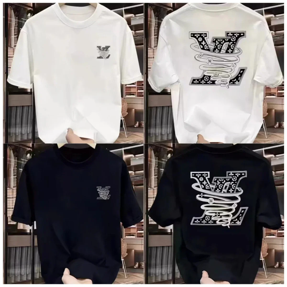 

2025 Fashion Men's and Women's Clothing Summer New Trendy Brand Loose Casual Seven-quarter Sleeve T-shirt Fashion Popular