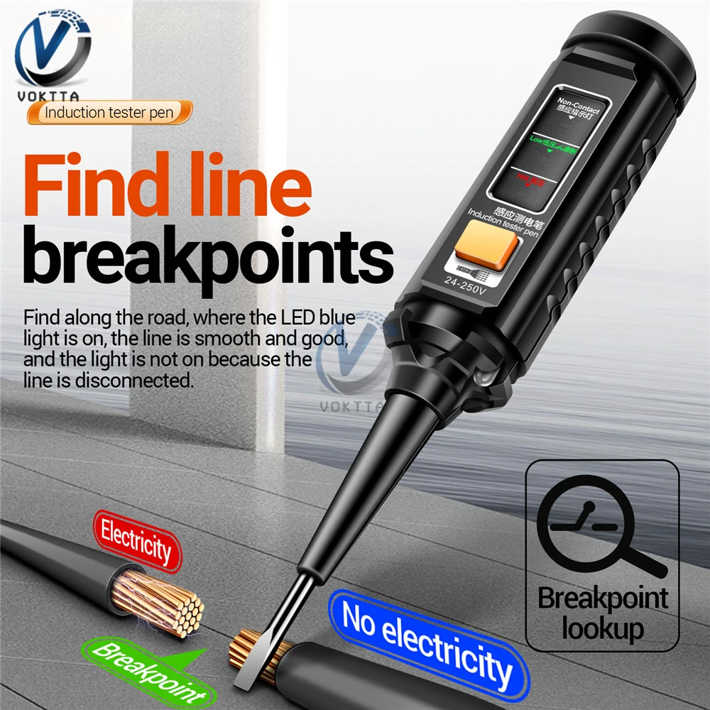 AC 24-250V Non-contact Voltage Tester Pen Three Light Sensor Beep Alarm Electrical Screwdriver Test Pencil Voltage Meter Tester