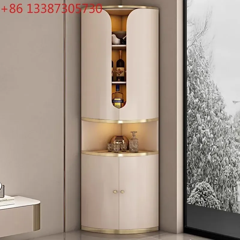 

Italian light luxury triangular cabinet, corner wine cabinet, post-modern corner locker