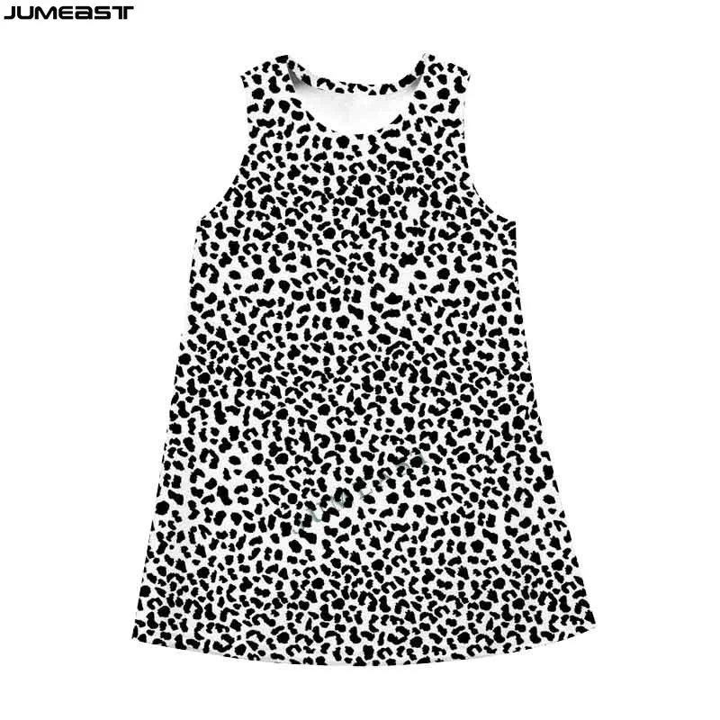 Jumeast Frauen 3d Kleider übergroße männliche weibliche Mantel Streetwear Leopard Tarnung Sommer ärmelloses Kleid Hosenträger Nachthemd