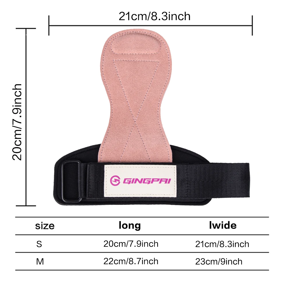 Fitness-Griffe für Männer Frauen Rindsleder Palmen schutz Gewichtheben Fitness-Trainings handschuhe Griffe mit Handgelenk wickel Trainings geräte – Detail 1