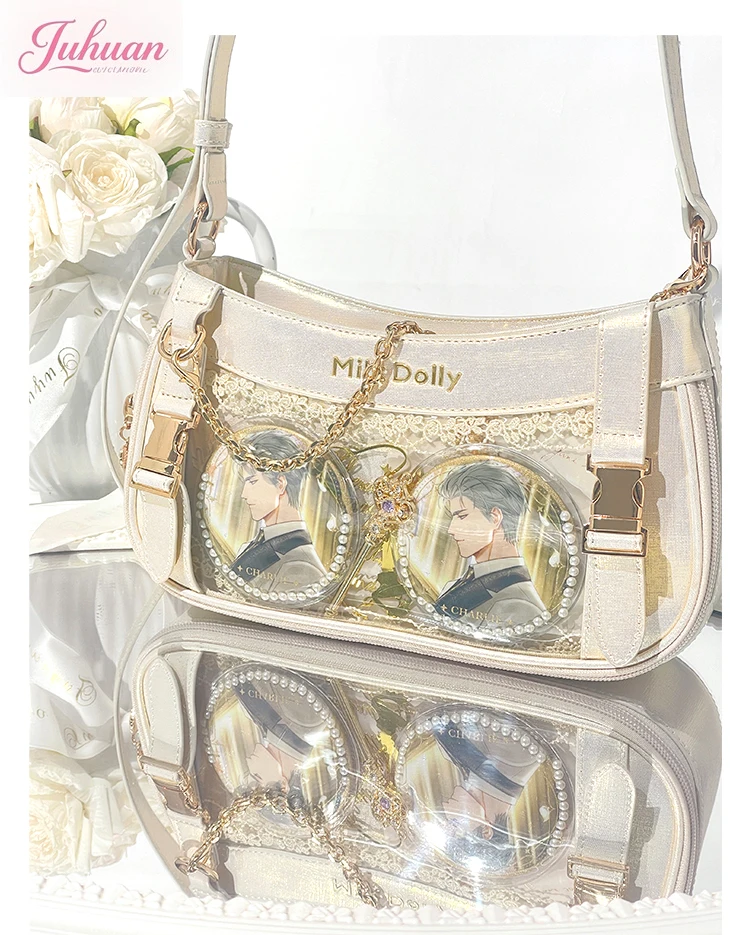 Original Crescent-shaped Messenger Lta Bag Female Small Food Mini Two-dimensional Comic Show Sparkling Underarm Small Pain Bag