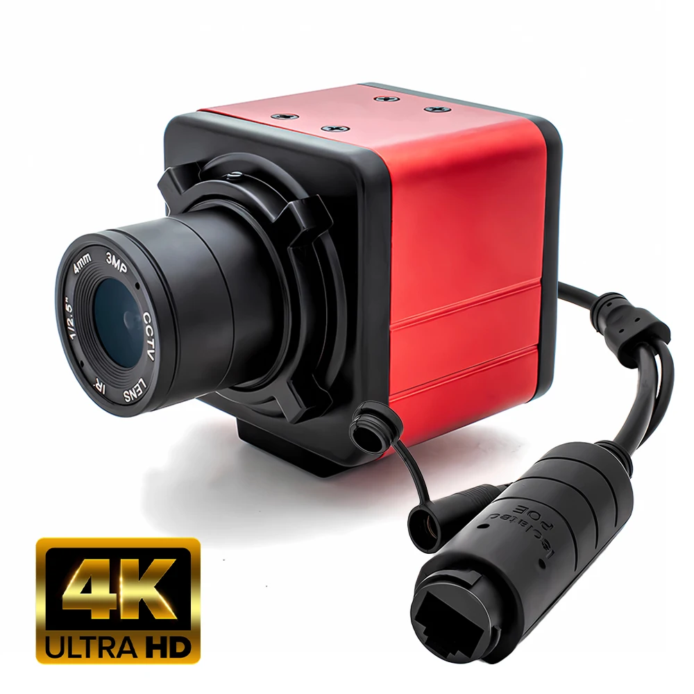 

4K IP Camera 3/4/5/8MP Industrial Security Camera Mini Metal Box With Fixed Focus Lens Support RTSP Onvif POE For Machine Vision