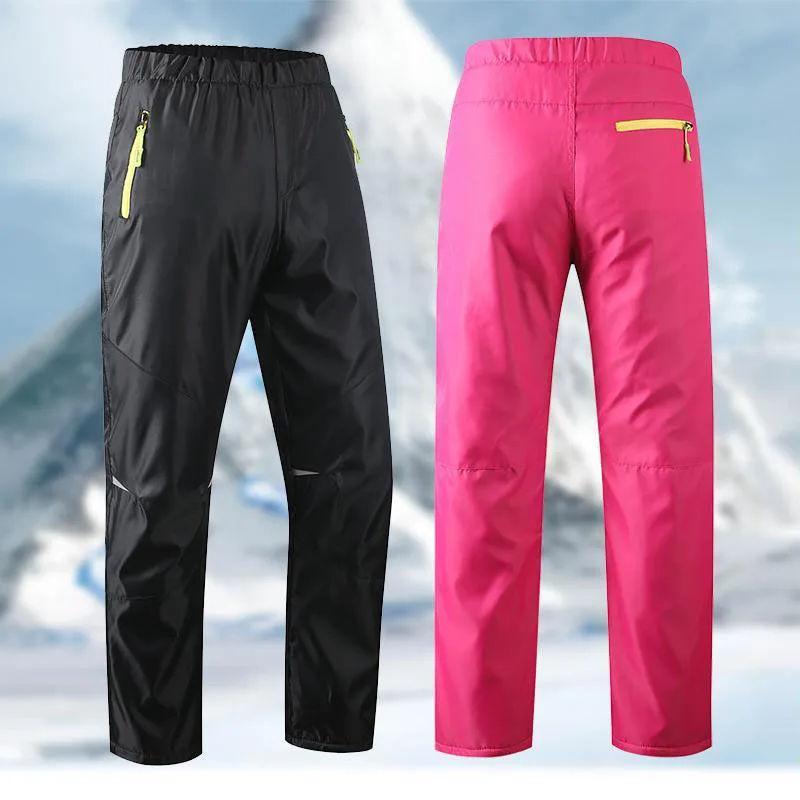 Autumn Winter Warm Snow Children Outdoor Pants Polar Fleece Trousers Kids Clothes Girls Boys Waterproof Windproof Ski Pants