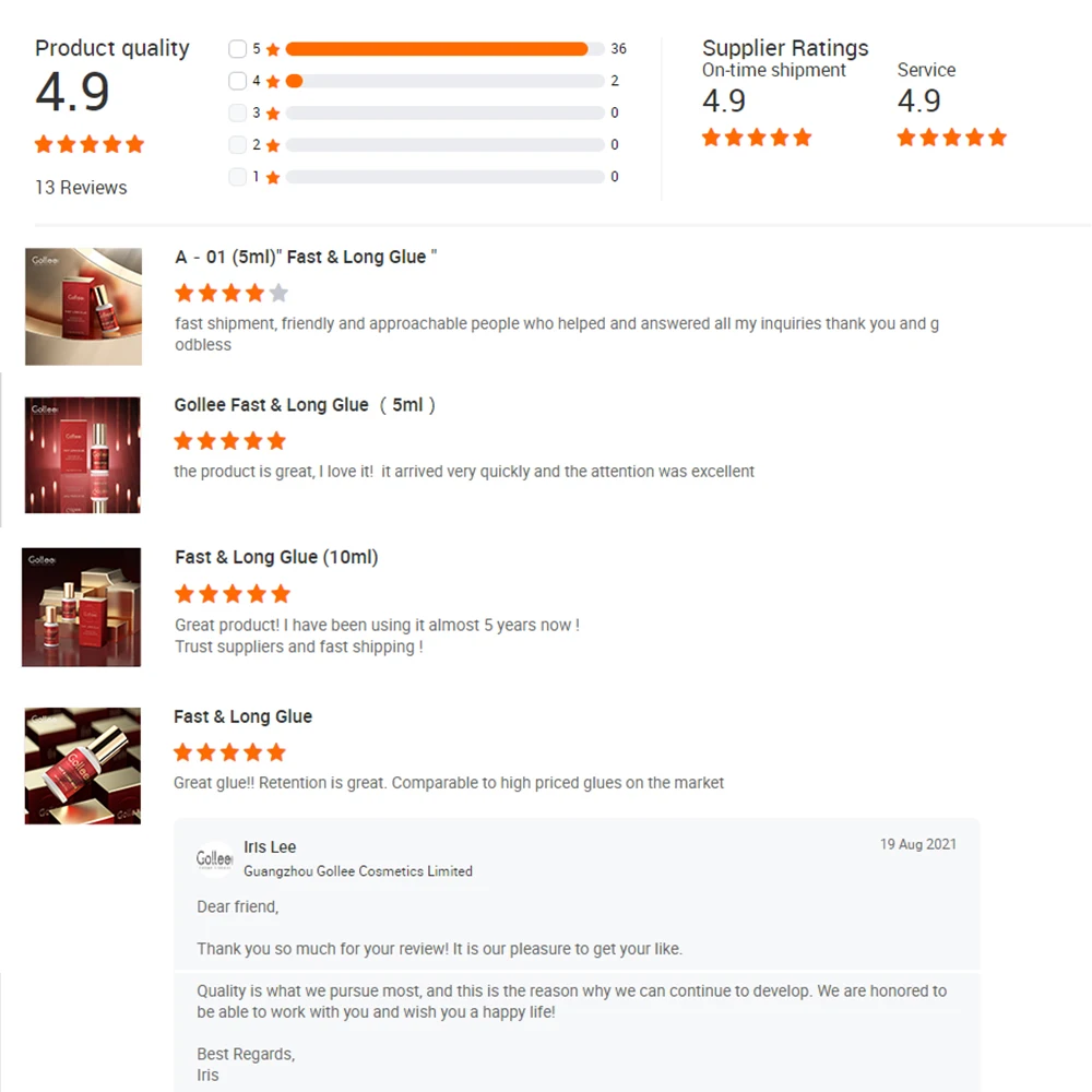 Gollee الغراء الحساسة الطبية الصف اللاتكس الحرة السائبة الحساسة منخفضة الرطوبة المهنية العلامة الخاصة رمش تمديد الغراء