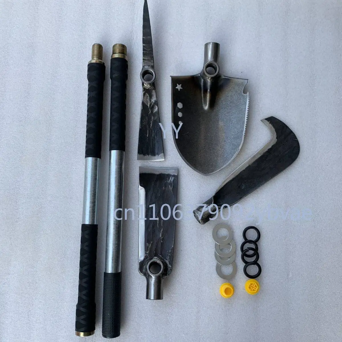 Car user external car folding portable manual integrated forging multi-functional agricultural three-purpose hoe shovel fishing
