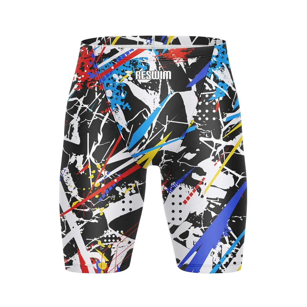 Summer Men's Swim Jammer Endurance Athletic Training Swimsuit Shorts Swimming Trunks Beach Swimwear Jammers Tights Surf Shorts