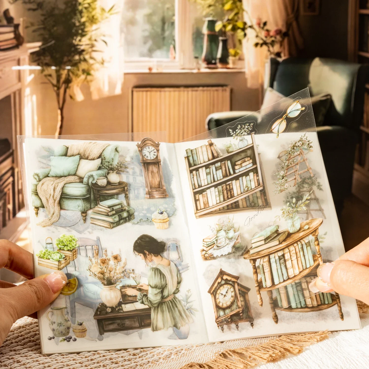 Винтажные принадлежности для скрапбукинга для повседневной жизни, книга-наклейка, креативный декоративный материал, наклейки для дневника, эстетические канцелярские принадлежности