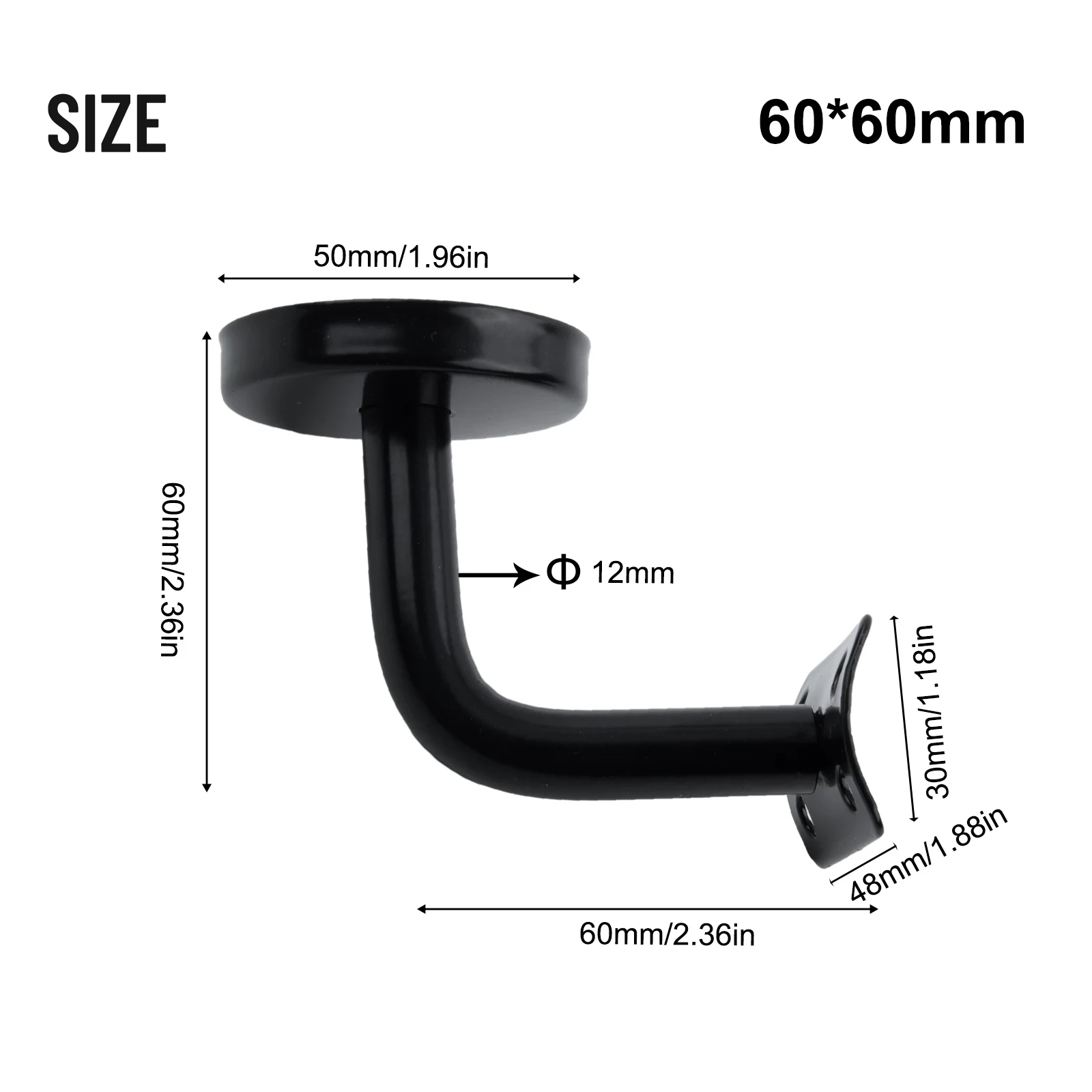 1 Pc Black Handrail Bracket Stainless Steel Handrails Wall Mounted Bracket Support Hand Rail Stair Railing Guardrail Accessories
