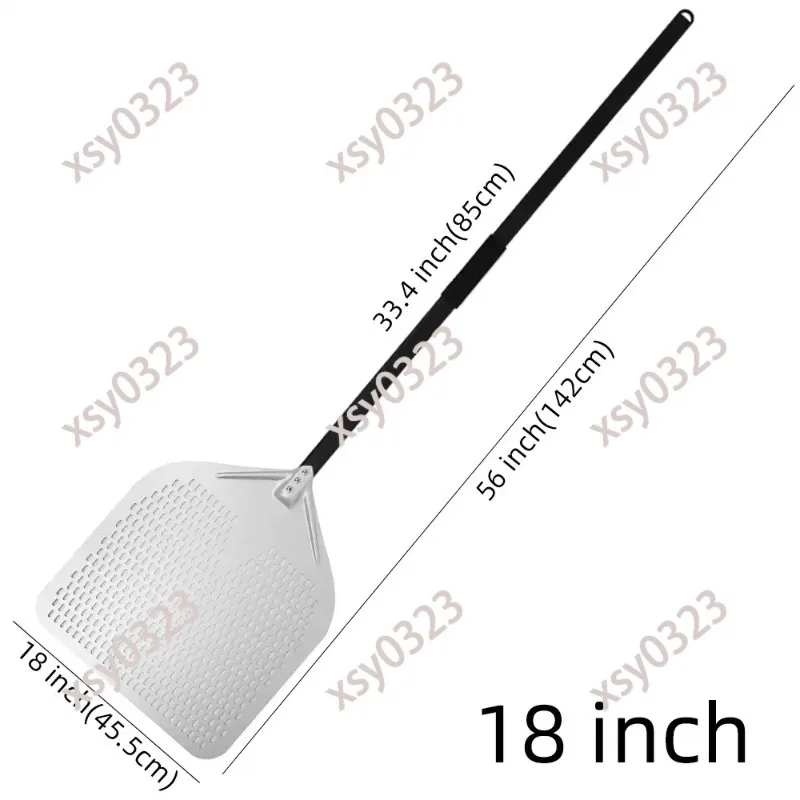 

18-20 Inch Square Perforated Aluminum Pizza Peel with Detachable Long Handle