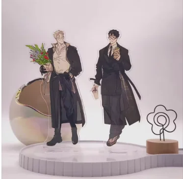 Standee de Acrílico de 15cm Rosa e Champan BL Yaoi Manhwa, Presente Colecionável de Anime, Decoração de Mesa, Chaveiro