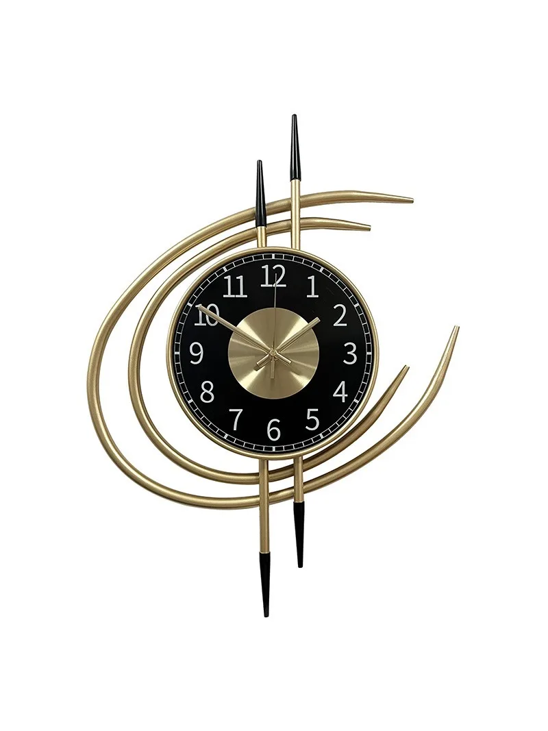 54cm Storm Eye Moderne Wanduhr, Große Schwarze Zifferblatt Metalluhr, Geräuschlos Analog, Gold Luxuriöse Dekoration für Wohnzimmer Schlafzimmer – Detail 5