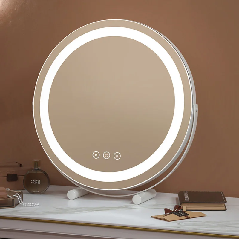 Selfie Cosmetic Table Led Decorative Mirror Round Vanity Dresser Decorative Mirror Smart Frame Specchio Home Styling YX50DM