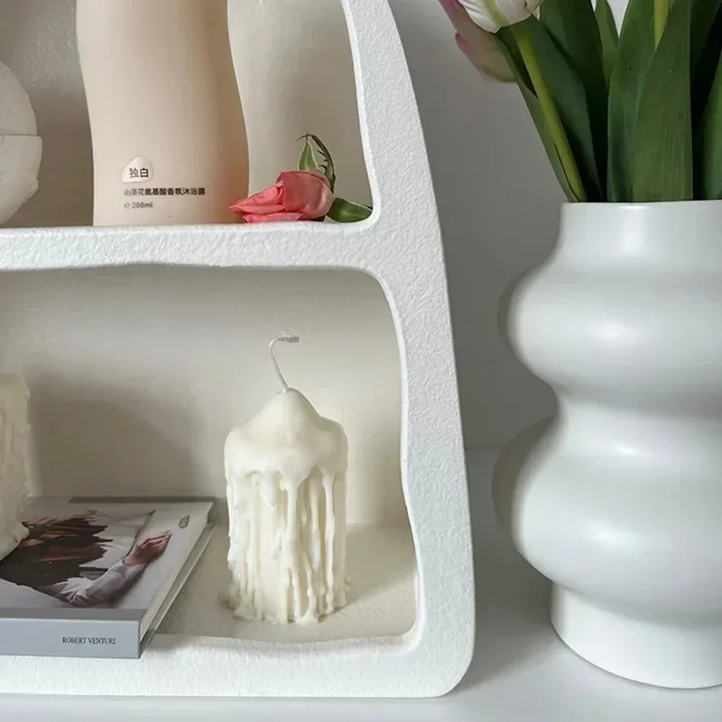 Picture 6: Storage Holders Wall Cabinet Shelf White Simple Racks Arched Cabinet Store Decorative Cabinet Perfume Caps Wardrobe