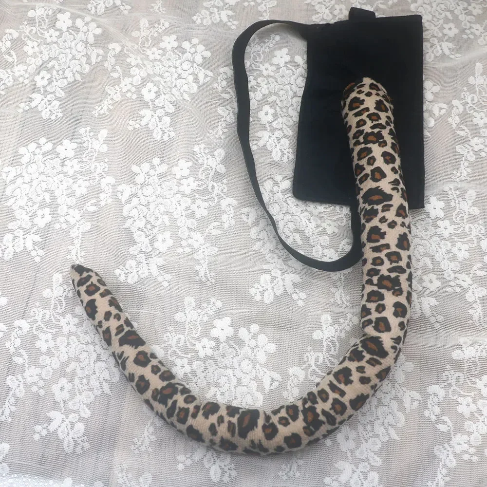 Adult Kids Children Boy Girls Leopard Cat Ears Tail and Bow Tie Party Costume Kit Halloween Birthday Gift