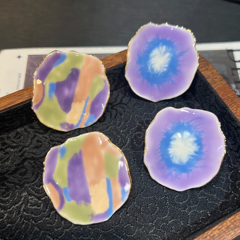 

Оригинальный дизайн, современное искусство, эмалированные цвета, геометрические серьги, модные женские украшения, высокое качество, платье, банкетные аксессуары