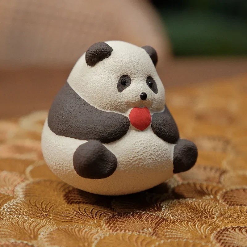 Cute Panda Ornaments Desk Panda Miniatures Panda Toy Birthday Gifts To Friends Mini Model Chinese Style Tourism Souvenirs