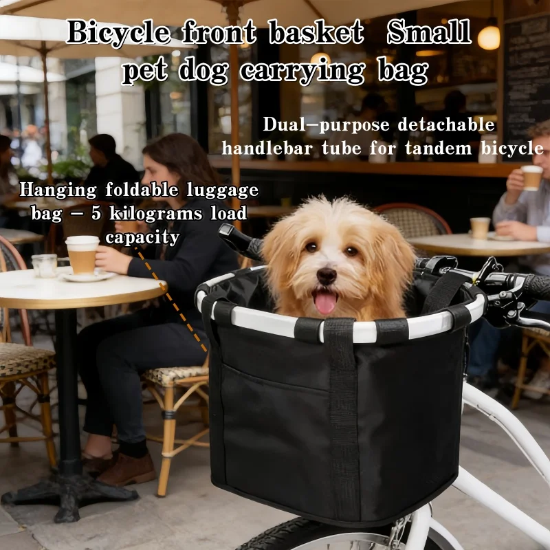 

Велосипедная корзина, велосипедная сумка для переноски маленьких собак, 2-в-1, съемная велосипедная трубка на руль, подвеска, складная спортивная сумка
