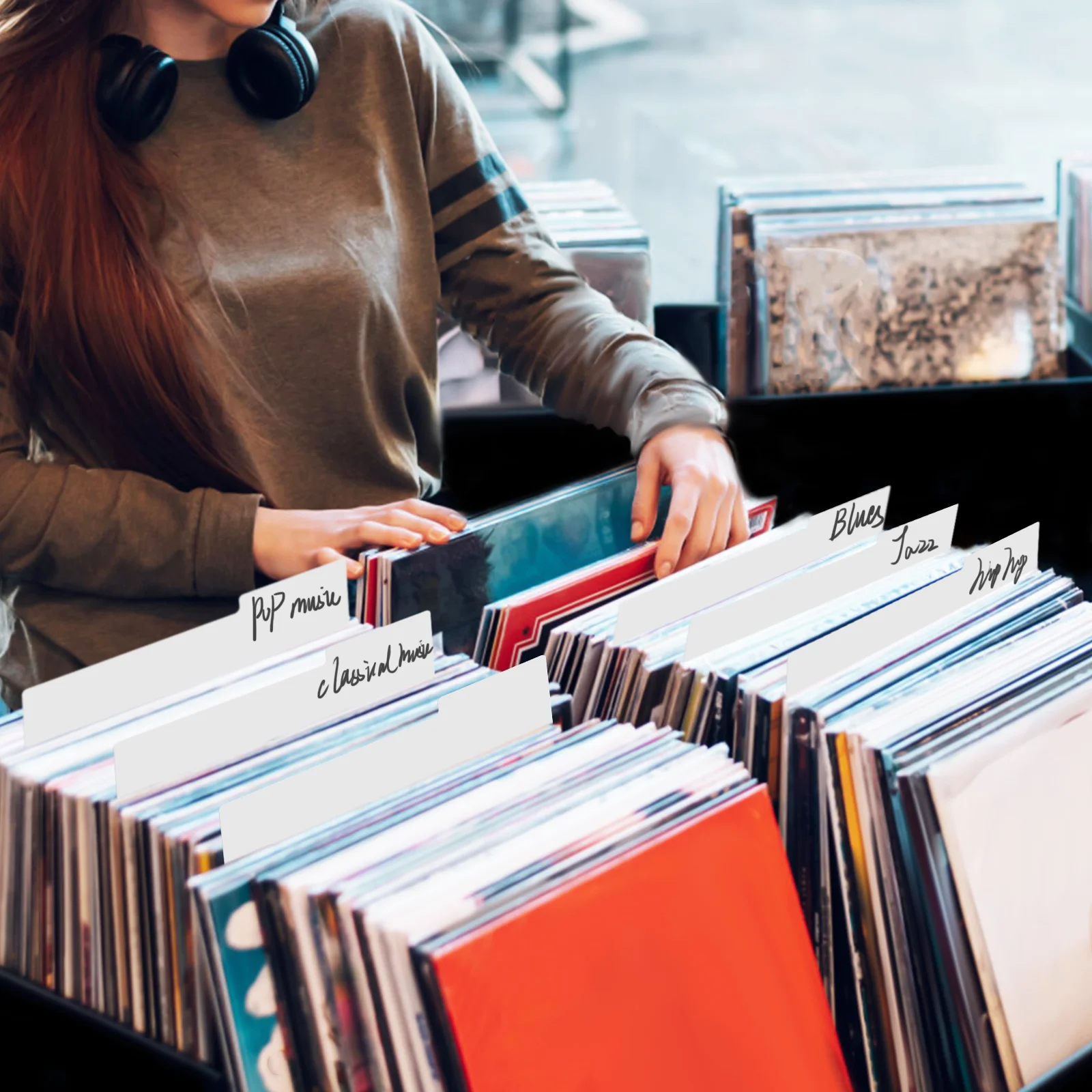 Record Divider Album Storage Card Dividers for Boxes Book Shelf Shelves Classroom Index