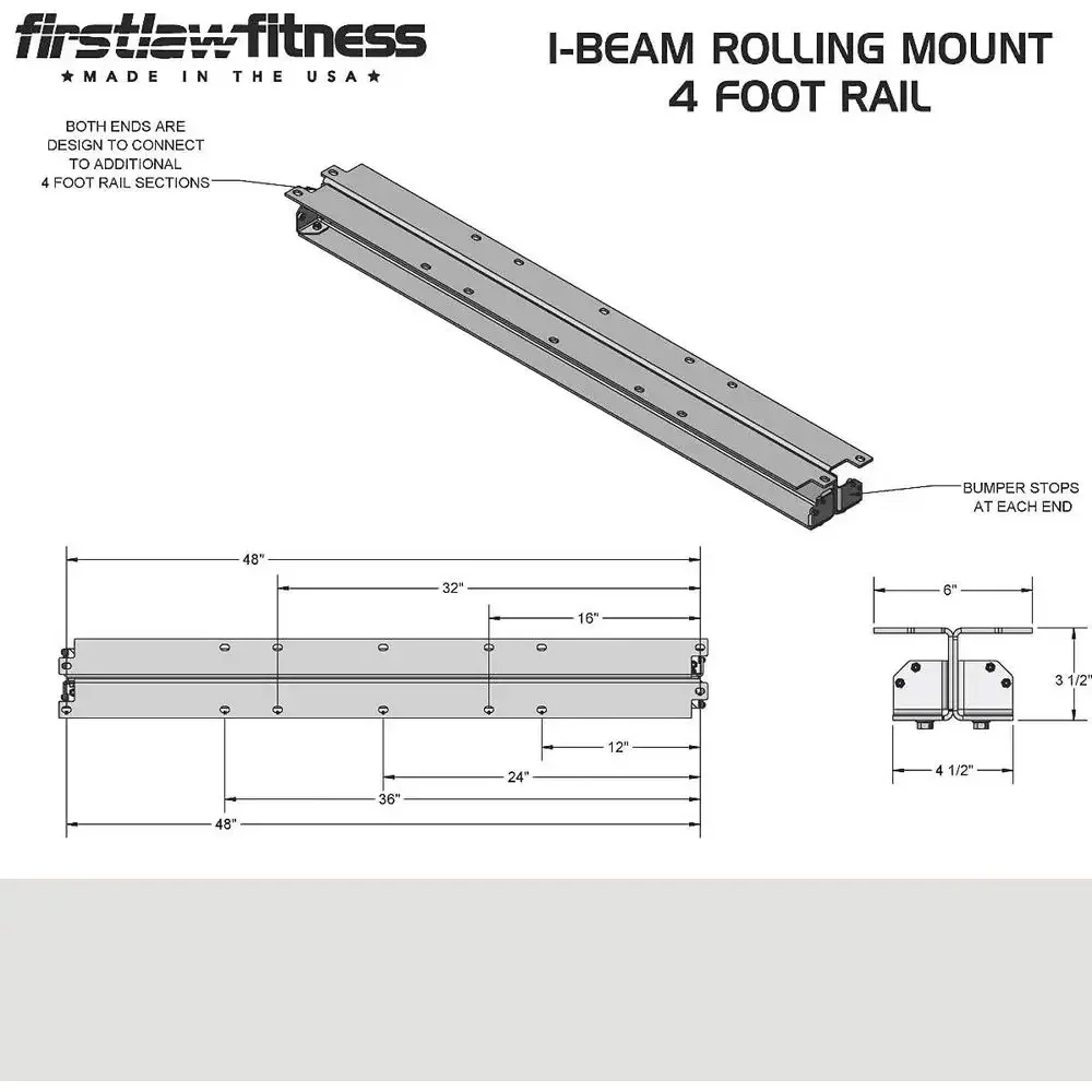 American-Made Black I-Beam Rolling Punching Bag & Rail Mount Combo
