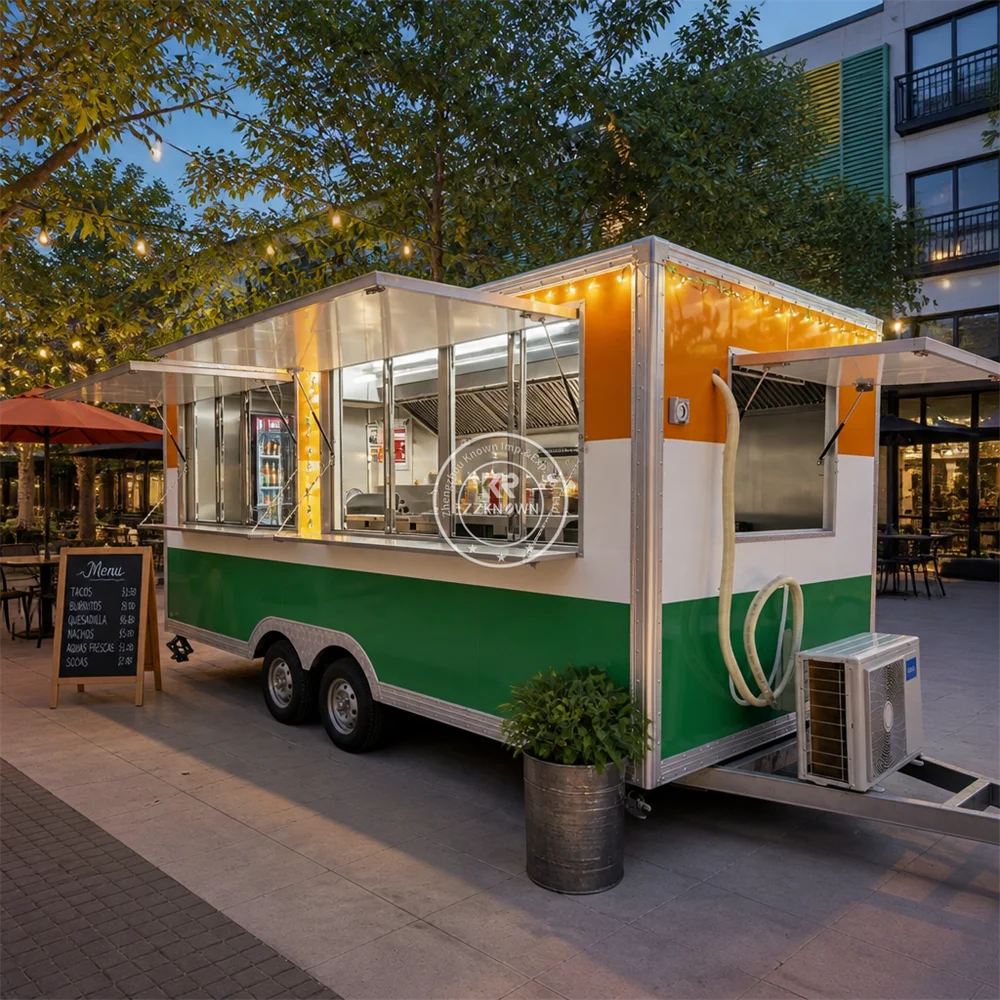 

Customized Mobile Beverage Trailer Concession Food Trailer Customized BBQ Snack Food Truck Fully Equipped