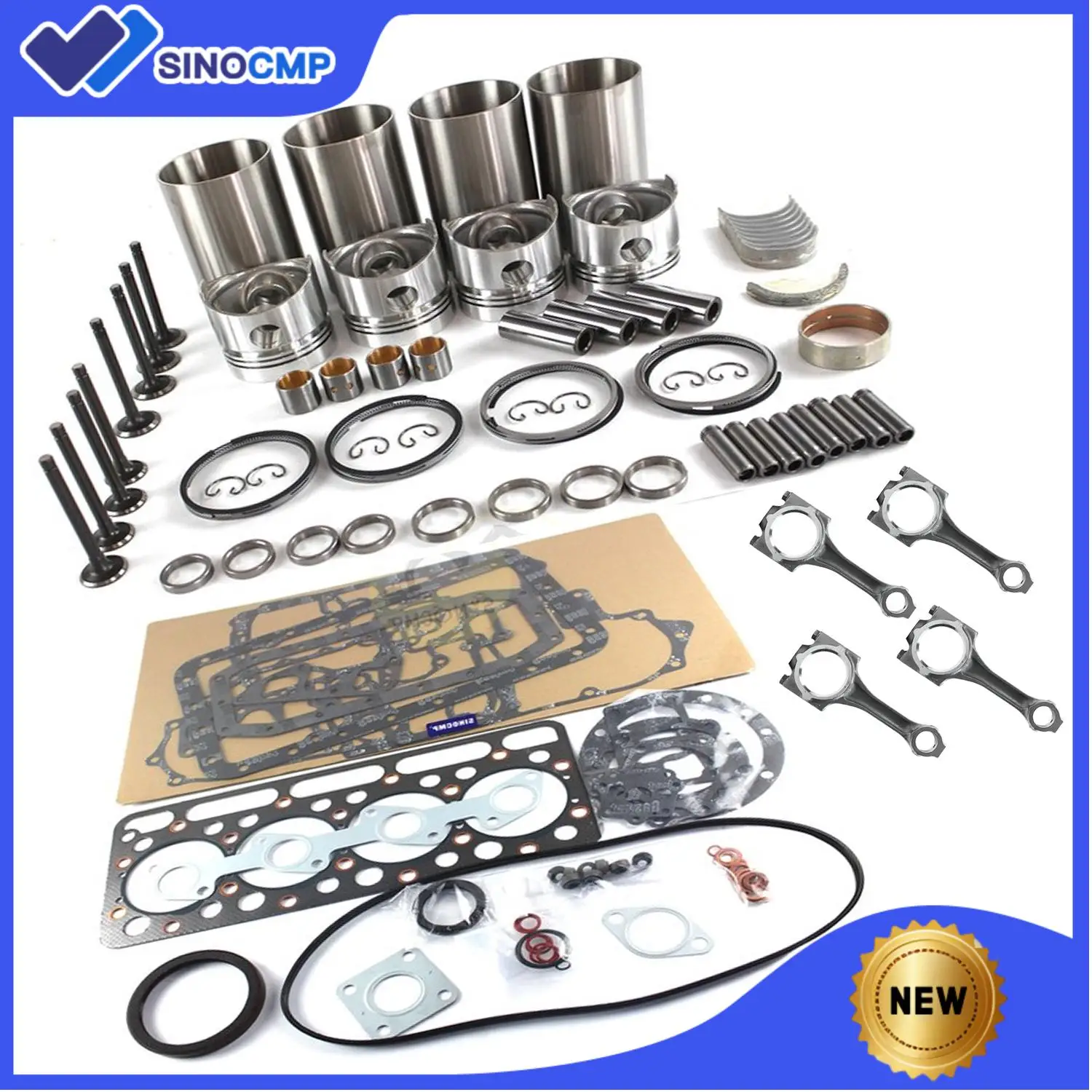 

1set Engine Rebuild Kit for Kubota KX101 KH20 KH151 KH101 New Holland L555 Skid-Steer Loader Bobcat 231 V1902 Engine Excavator