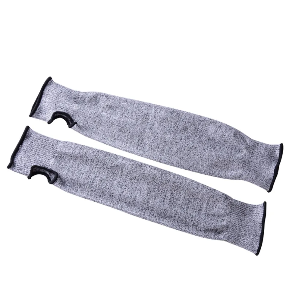 2Pcs Cut Resistant Arm Protector Sleeves 45Cm Breathable Lightweight Stretch Fabric Thumb Hole for Assembly Line Gardening Food