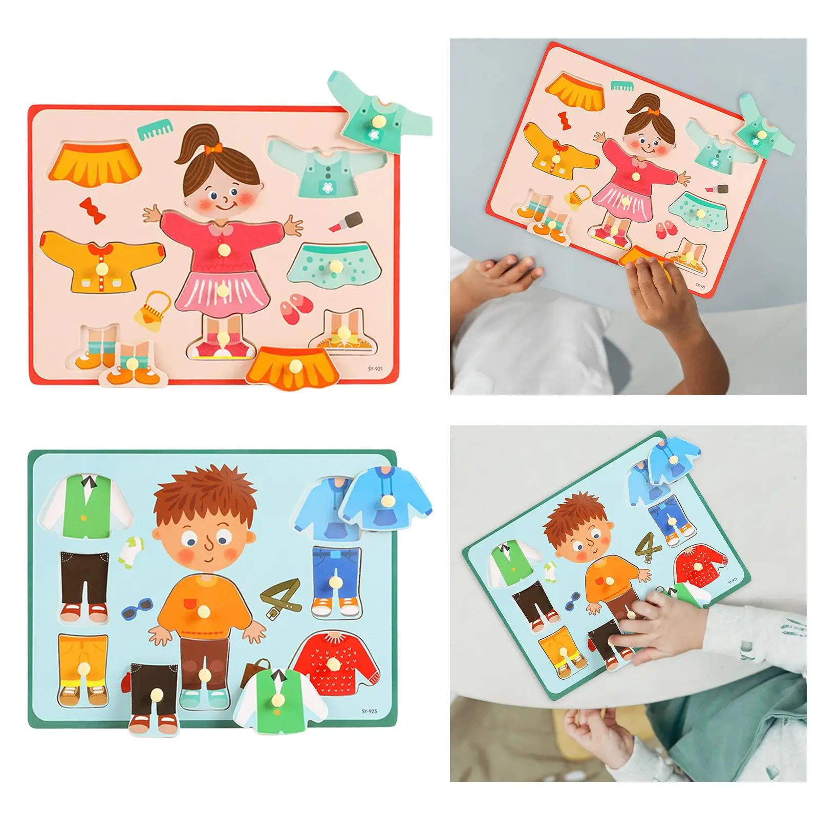 Montessori Dress Up Puzzle Board Educational Puzzle Toy for Boy Girls