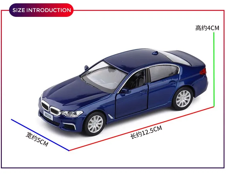 1:36 BMW M550i Pressofuso In Lega di Metallo Modello di Auto Per La Collezione Modello di Veicolo Tirare Indietro Giocattoli Auto Per Il Regalo Dei Bambini F211