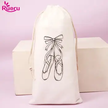Ruoru 13*27 cm Kordelzug Ballett Tasche Weiße Farbe tanz Tasche für Mädchen Ballerina Pointe Schuhe Taschen Ballett tanz Zubehör
