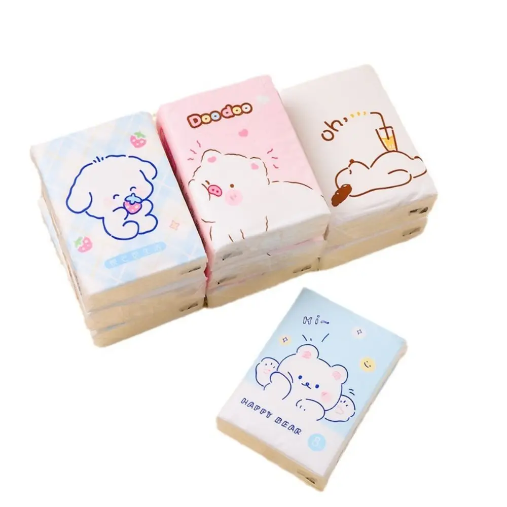 

9 Packs Capybara Handkerchief Paper Soft Cleaning Panda Cartoon Handkerchief Paper 3Ply Skin-friendly Bear Toilet Paper