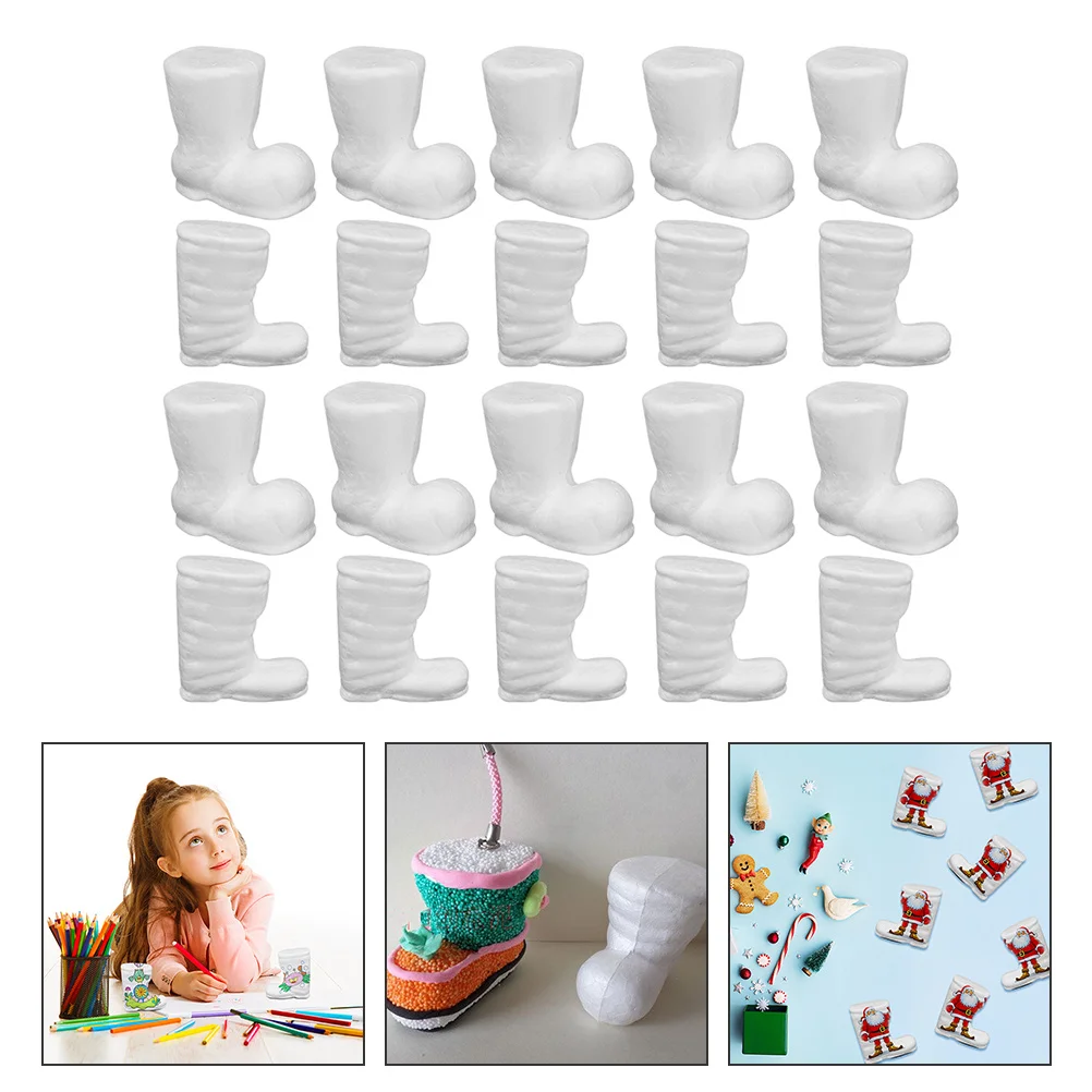 

20Pcs Polystyrene Christmas Boots Craft Decorations Comfortable Educational Plaything for Wedding Halloween Easter Festival