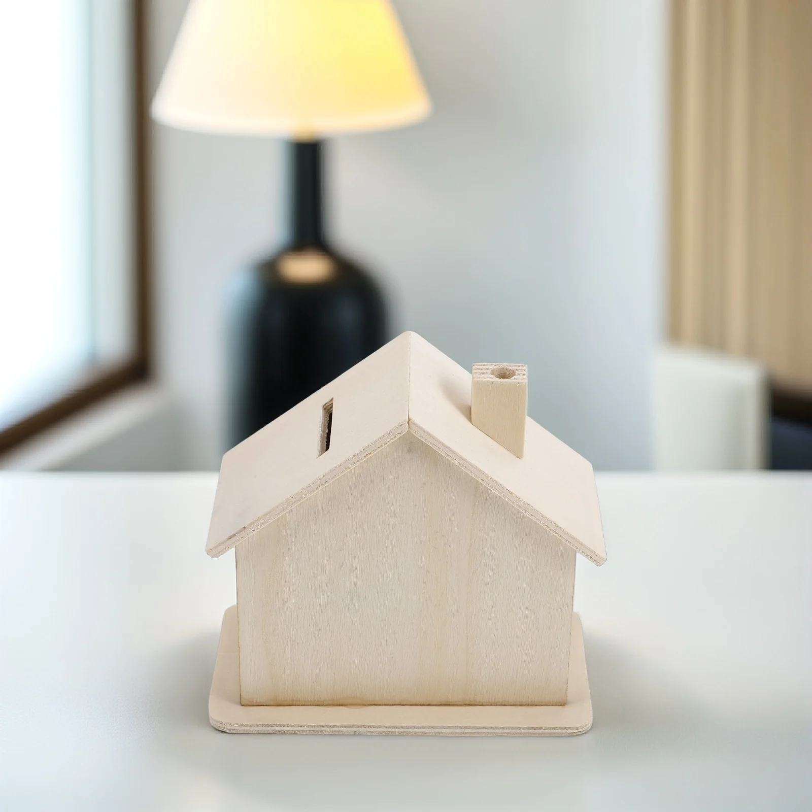 5個入り 未塗装木製ハウス型貯金箱 DIYクラフト貯金箱 子供用マネーホルダー 手作りコインジャー ハウス型コインジャー