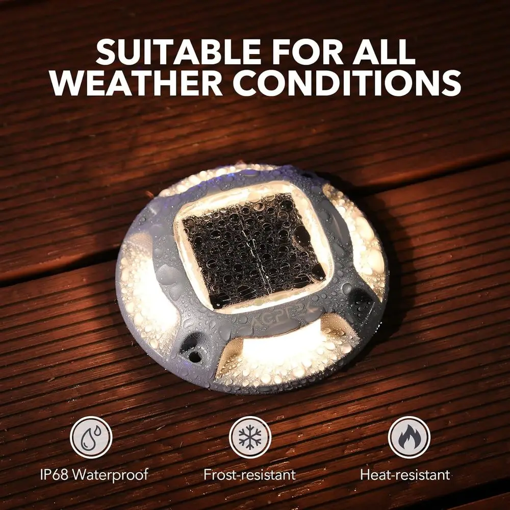 16-Piece Solar LED Driveway Lights, Waterproof Deck & Pathway Illumination, 2 Color Options