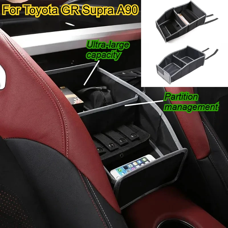 

Car Armrest Storage Box Pocket Multi-use Seat Back Storage Bag For Toyota GR Supra A90 19-26 Organizer Interior Car Accessories