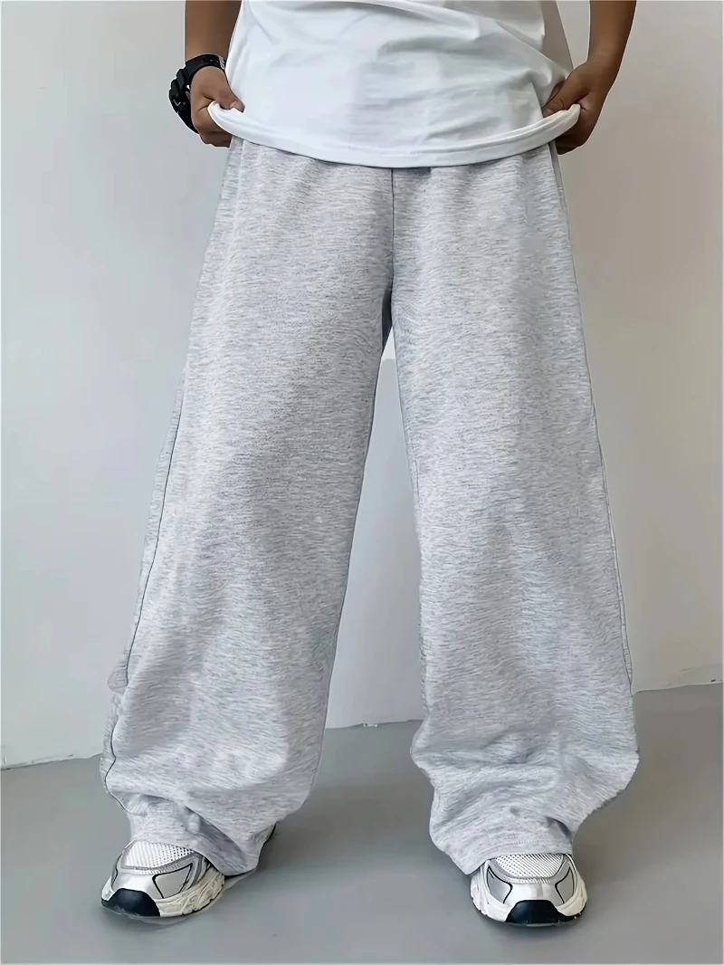 

Свободные серые брюки прямого кроя. Мягкие, повседневные брюки. Спортивные штаны унисекс. Всесезонная хлопковая уличная одежда. Брюки мужские