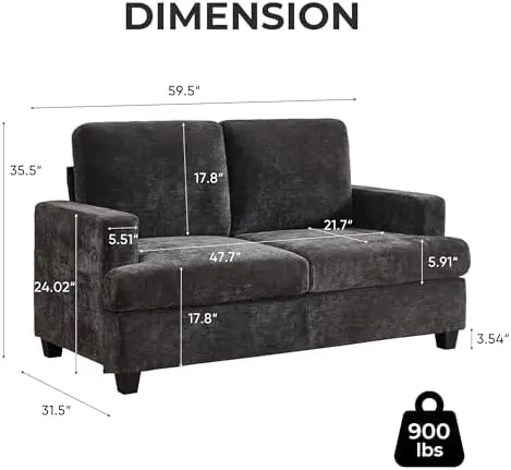 Loveseat Sofa, 60