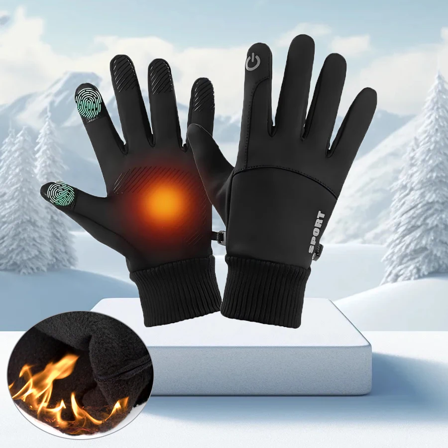 AliExpress NONE Thermal Gloves for Men & Women for Touchscreen Use,Featuring a Non-Slip Grip,Windproof Properties,Warmth for Cycling & Hiking.