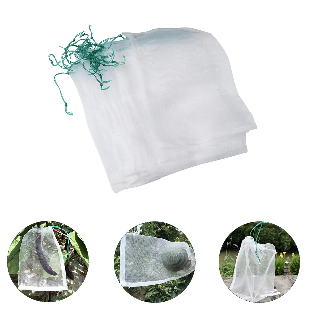 

50 Pcs Multifunction Mesh Bag Plant Bird Barrier Netting Nylon Garden Orchard Fruit Drawstring